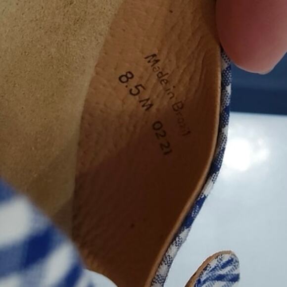 Jack Rogers Gingham knot bow slide sz 8.5 Boho Cottagecore beachy coastal chic - Picture 8 of 8